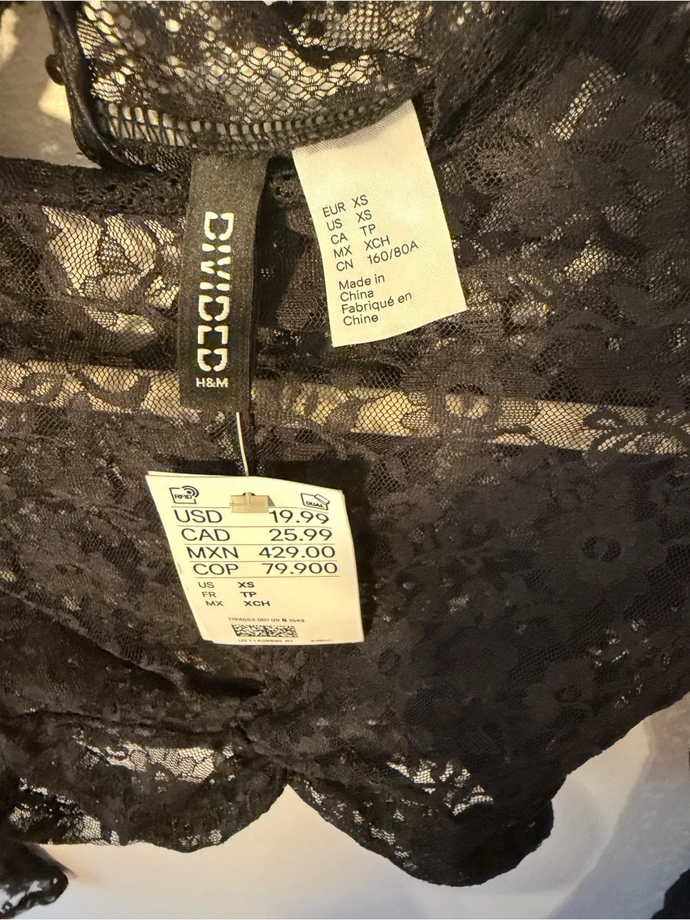H&M delicate sheer